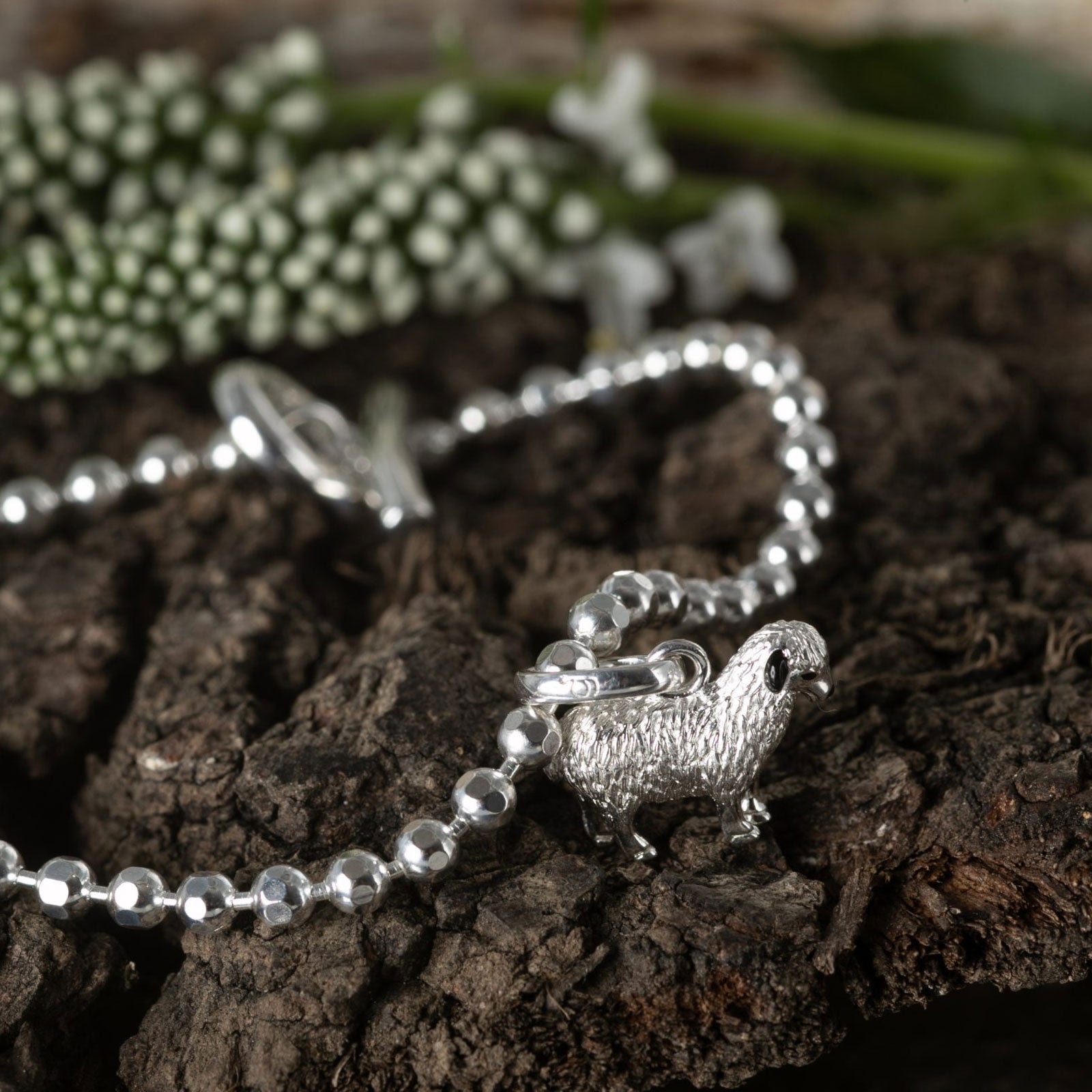 Gemma J Sheep Sterling Silver Charm - Cotswold Jewellery