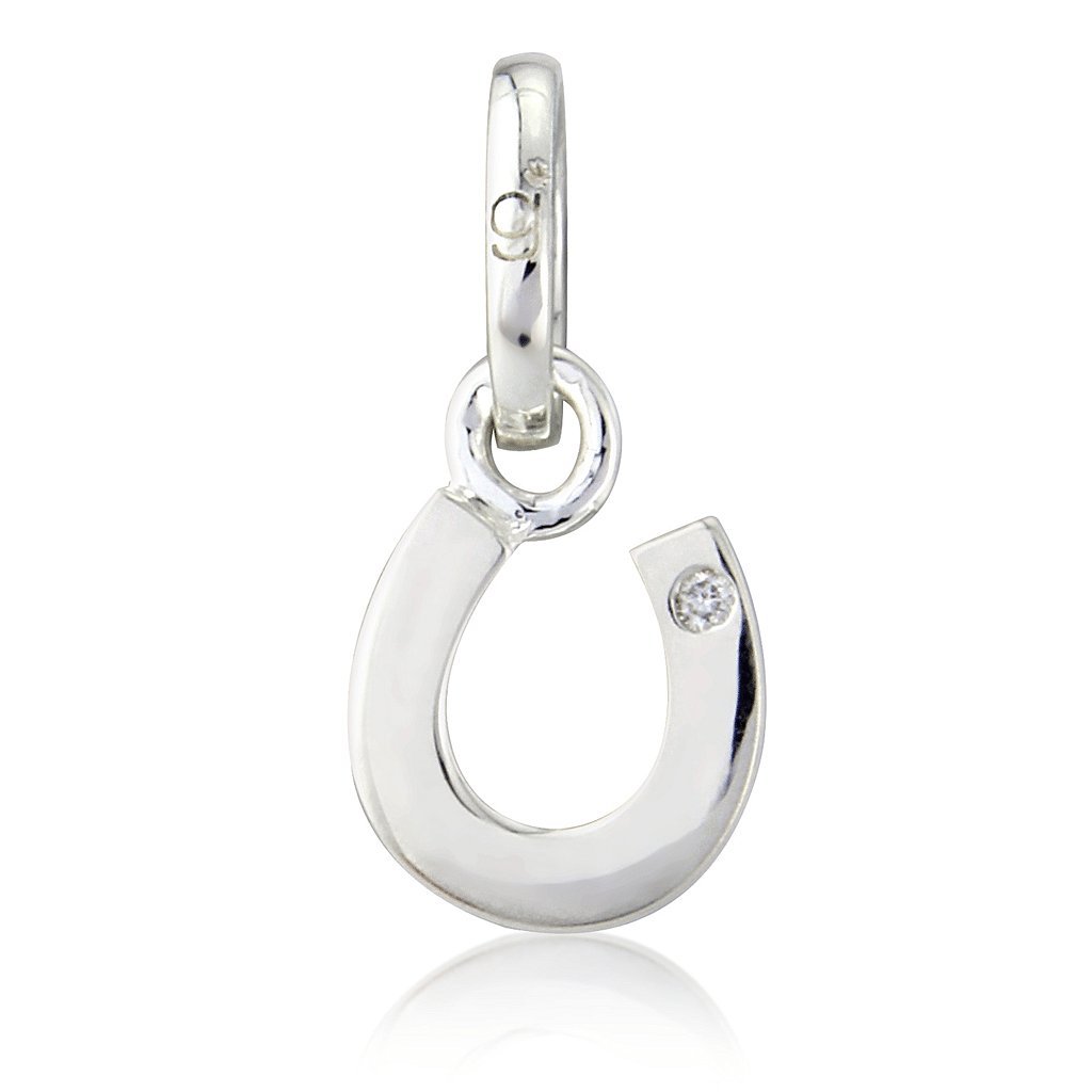 Gemma J Silver Diamond Horseshoe Charm - Cotswold Jewellery
