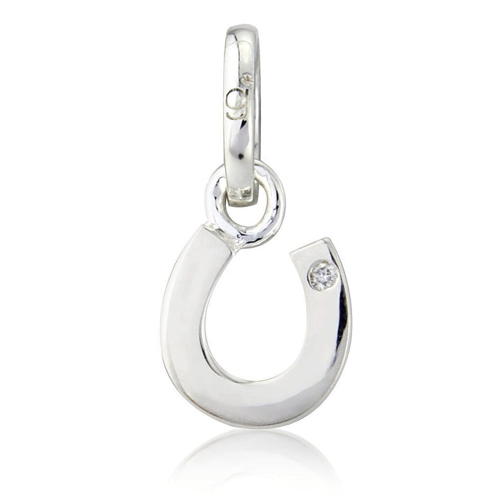Gemma J Silver Diamond Horseshoe Charm - Cotswold Jewellery