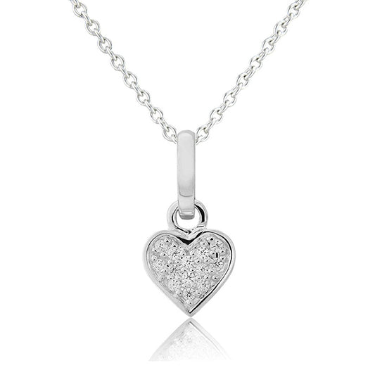 Gemma J Silver Sparkly Heart Necklace - Cotswold Jewellery