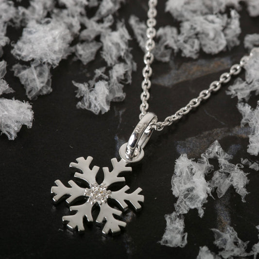 Gemma J Snowflake Sterling Silver Necklace - Cotswold Jewellery