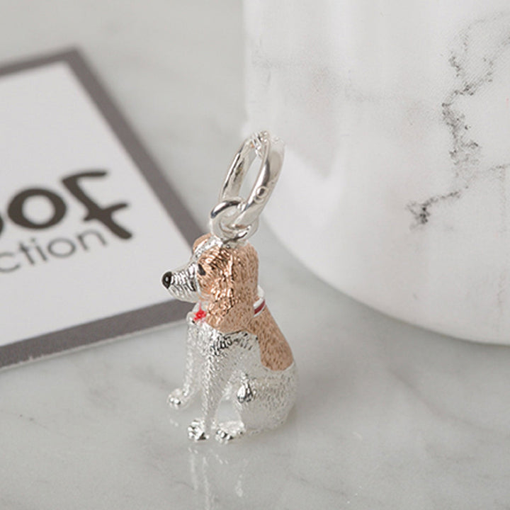 Gemma J Spaniel Sterling Silver Dog Charm - Cotswold Jewellery