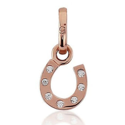 Gemma J Sparkly Horseshoe Rose Gold Charm - Cotswold Jewellery