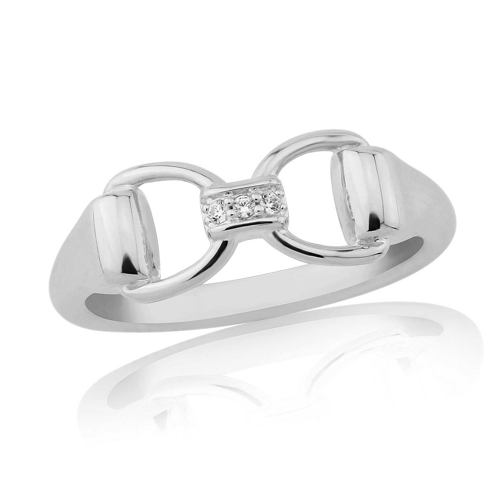 Gemma J Sparkly Snaffle Ring - Cotswold Jewellery