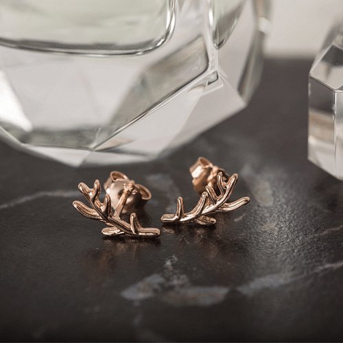 Gemma J Stag Antler Earrings - Cotswold Jewellery
