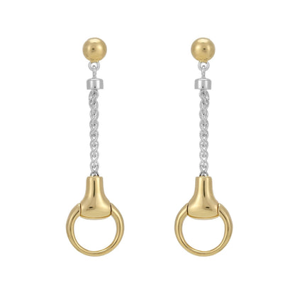 Gemma J Two Tone Snaffle Drop Earrings - Cotswold Jewellery