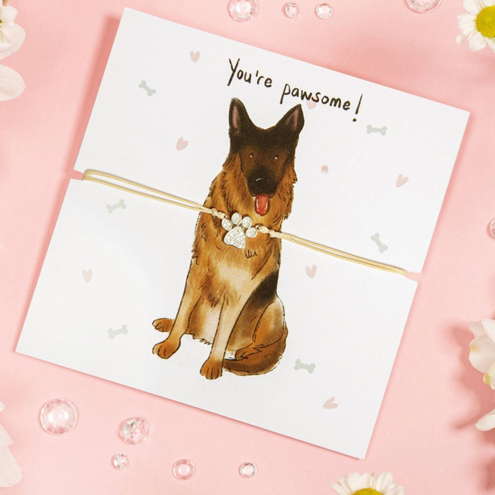 German Shepherd Paw Print Bracelet - Cotswold Jewellery