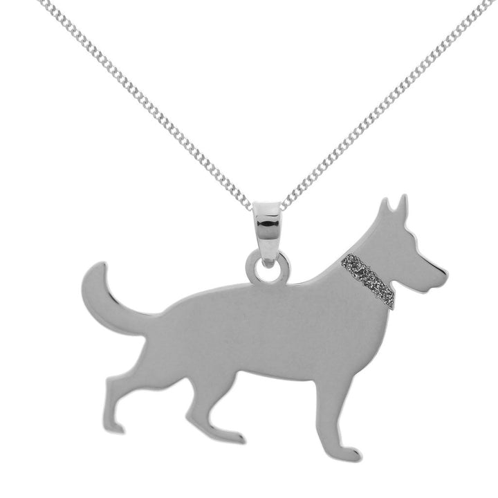 German Shepherd Sterling Silver Necklace - Cotswold Jewellery