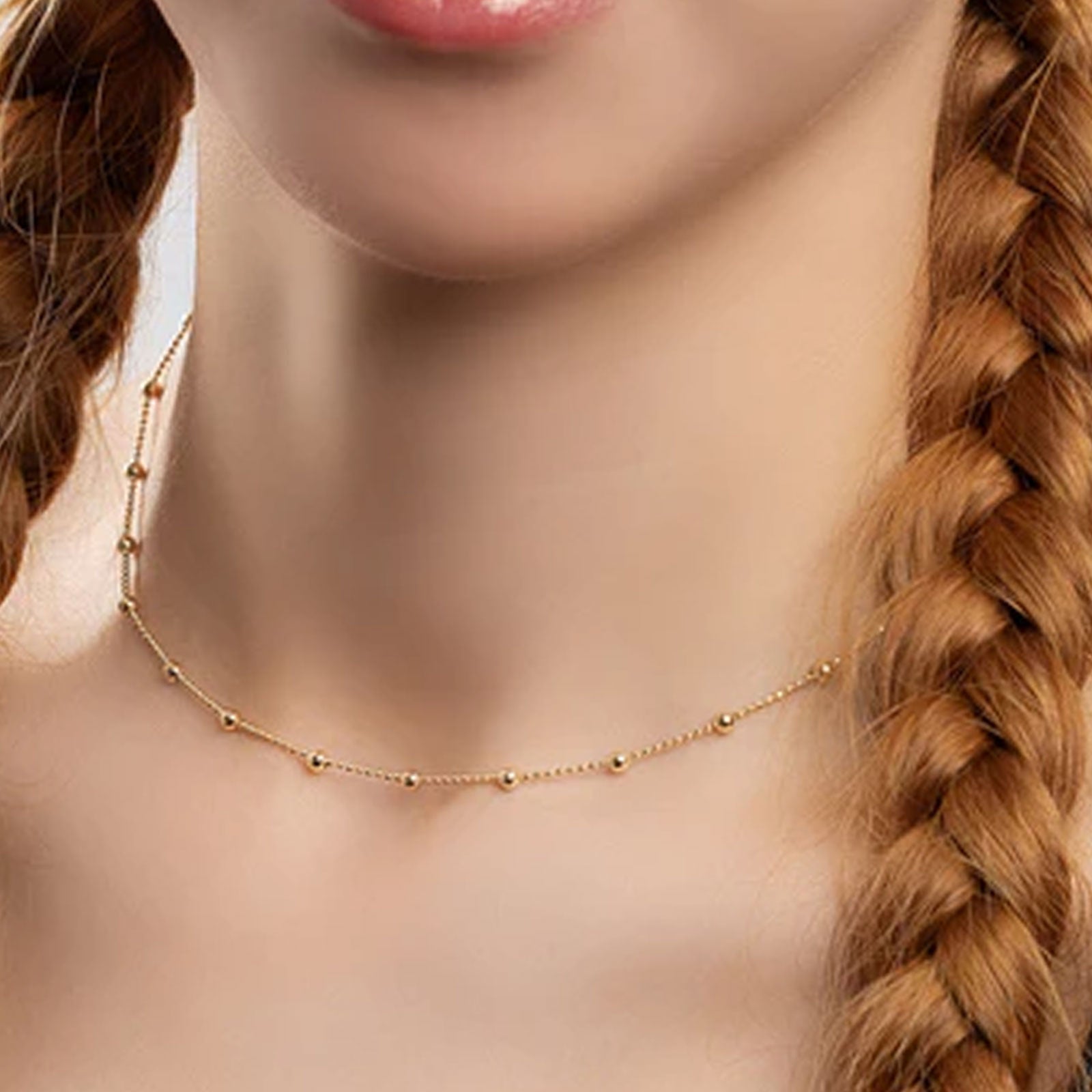 Gold Bead Chain Necklace - Cotswold Jewellery