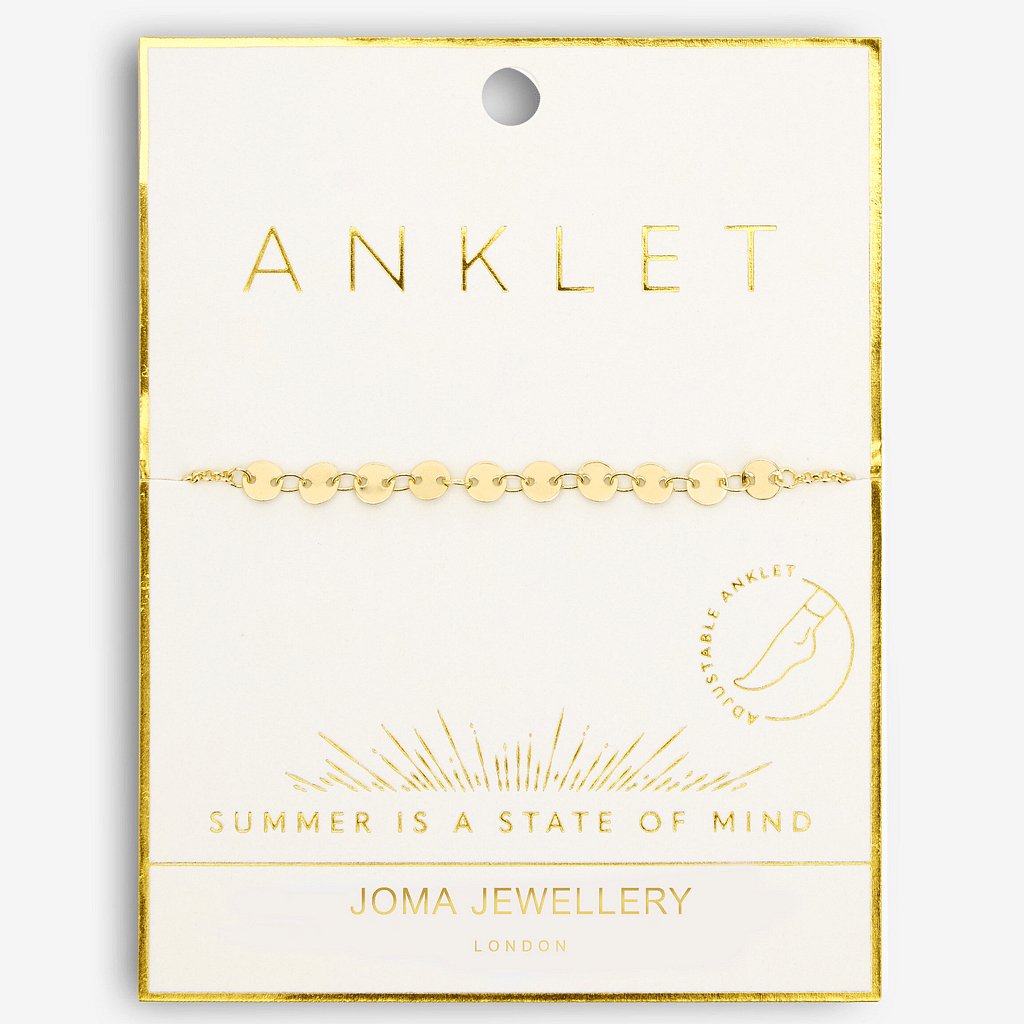 Gold Disc Chain Anklet - Cotswold Jewellery