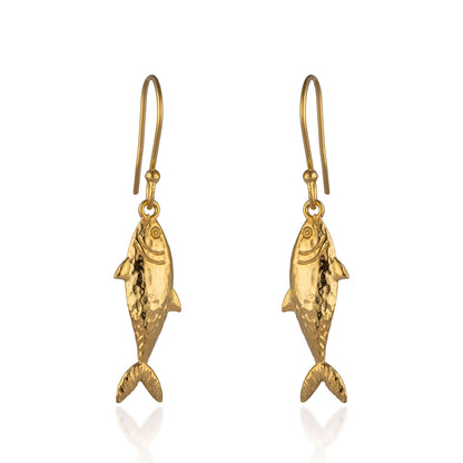 Gold Fish Earrings - Cotswold Jewellery