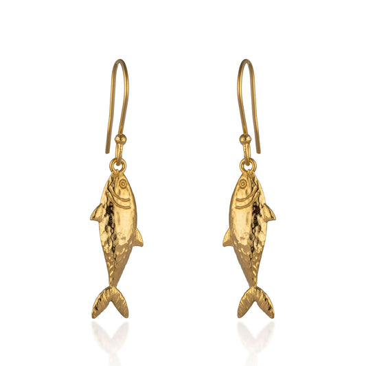 Gold Fish Earrings - Cotswold Jewellery