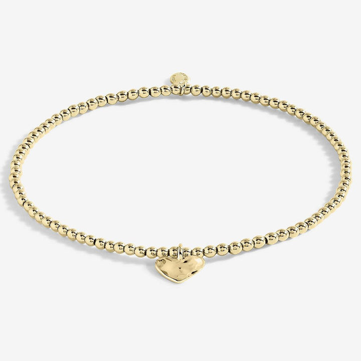 Gold Hammered Heart Anklet - Cotswold Jewellery