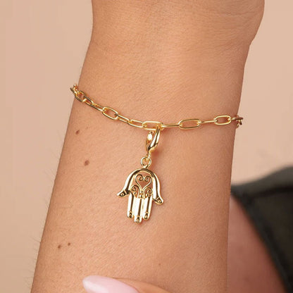 Gold Hamsa Charm - Cotswold Jewellery