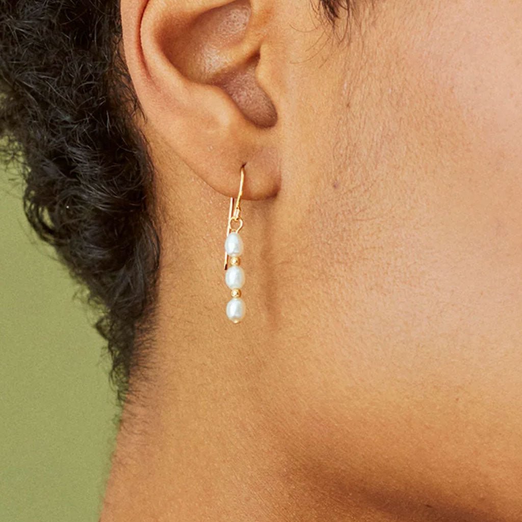 Gold Pearl Drop Earrings - Cotswold Jewellery