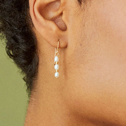 Gold Pearl Drop Earrings - Cotswold Jewellery