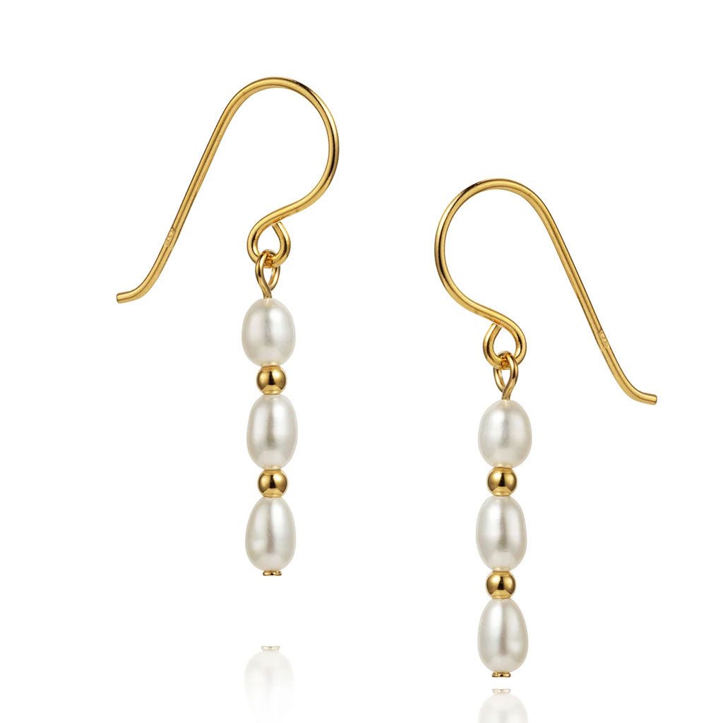 Gold Pearl Drop Earrings - Cotswold Jewellery
