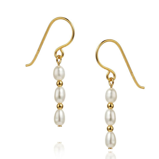Gold Pearl Drop Earrings - Cotswold Jewellery