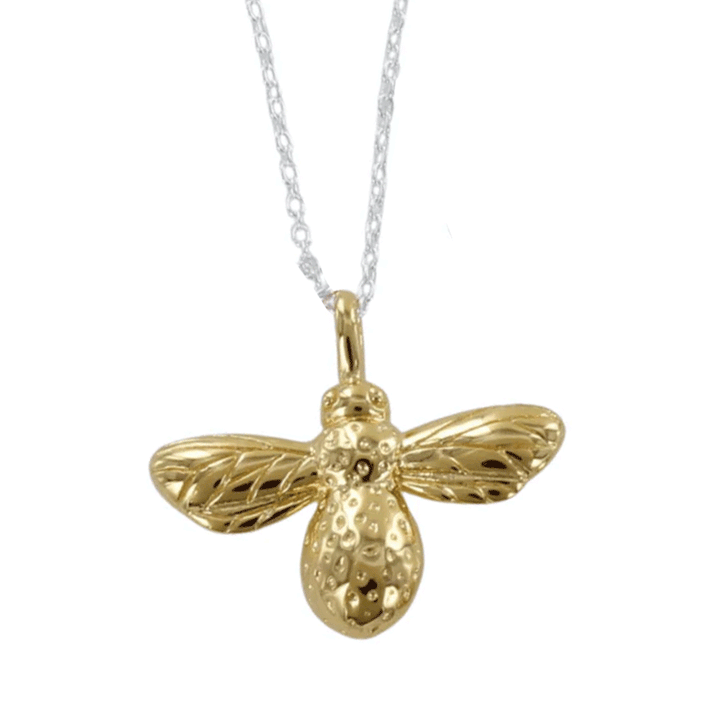 Super Silver & Gold Bumble Bee Necklace