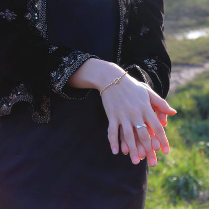 Gold T - Bar Beaded Bracelet - Cotswold Jewellery