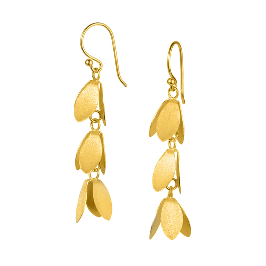 Christin Ranger Golden Catkin Drop Earrings - Cotswold Jewellery