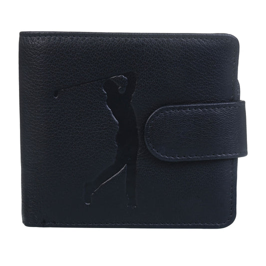 Golf Tab Black Leather Wallet