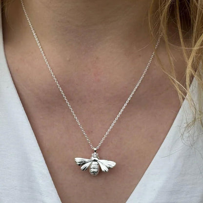 Gorgeous Queen Bee Recycled Sterling Silver Necklace - Cotswold Jewellery
