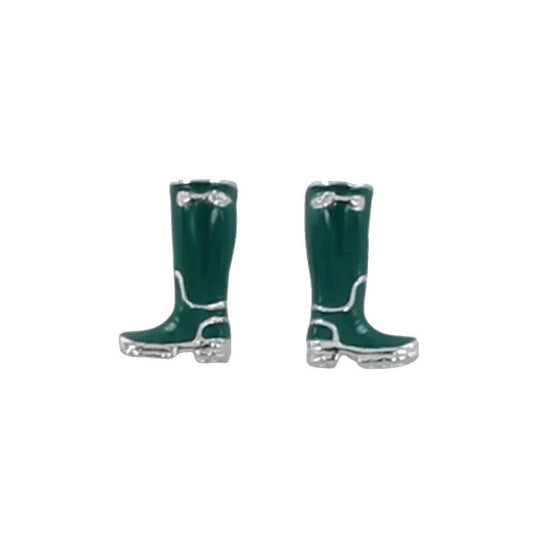 Green Wellies Stud Earrings - Cotswold Jewellery