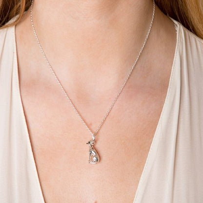 Greyhound Dog Recycled Sterling Silver Necklace - Cotswold Jewellery