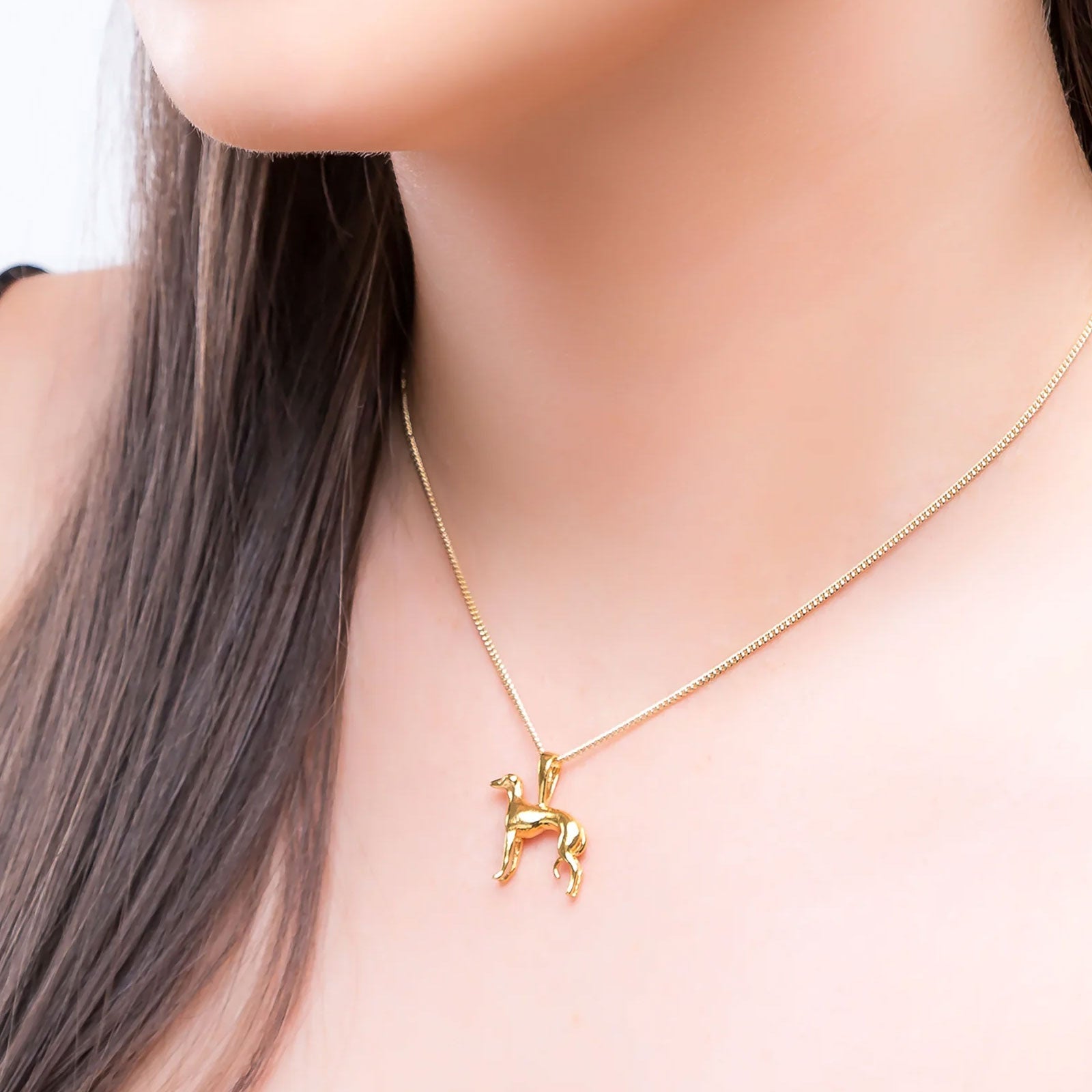 Greyhound Golden Necklace - Cotswold Jewellery