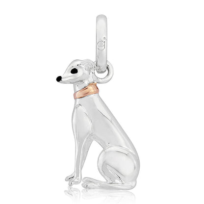 Greyhound Recycled Sterling Silver Charm - Cotswold Jewellery