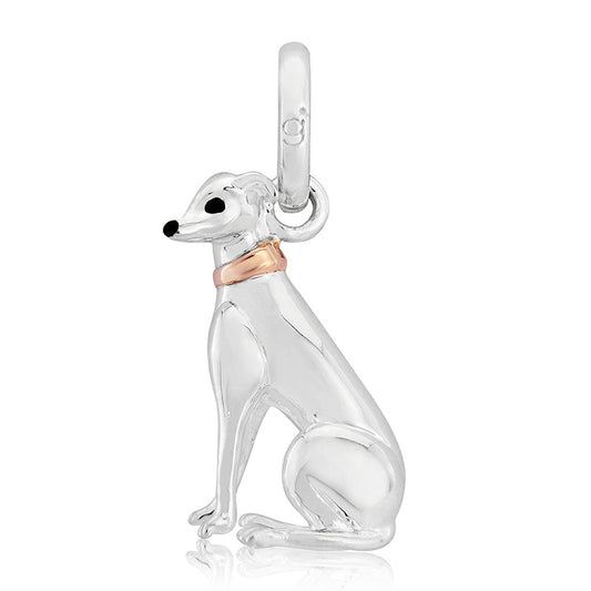 Greyhound Recycled Sterling Silver Charm - Cotswold Jewellery