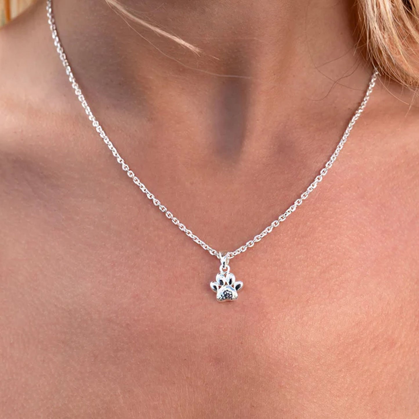 Dog Paw Necklace & Earrings Set