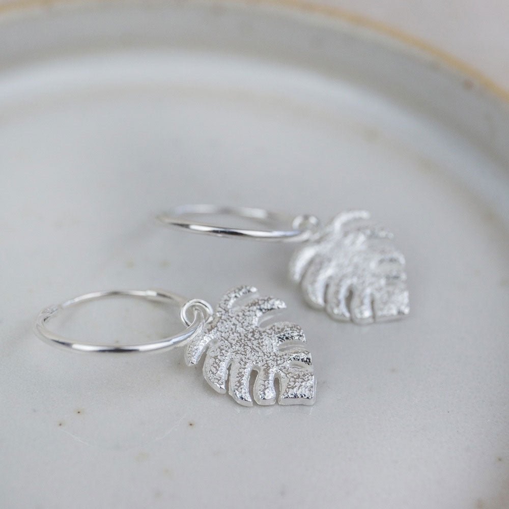 Handmade Monstera Leaf Earrings - Cotswold Jewellery