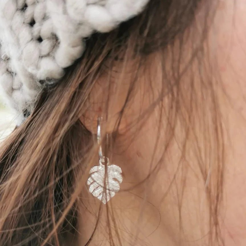 Handmade Monstera Leaf Earrings - Cotswold Jewellery
