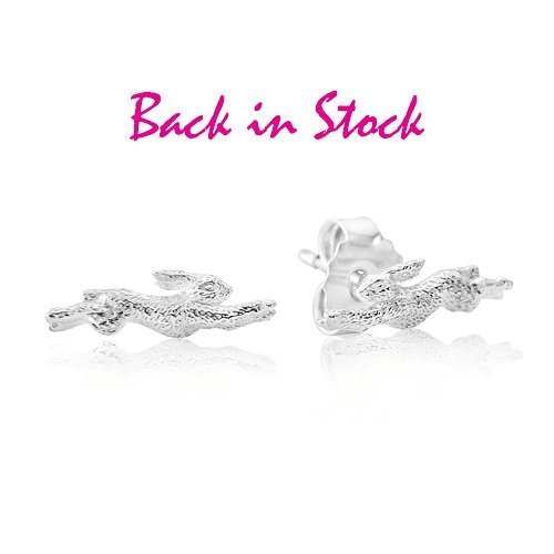 Hare Recycled Sterling Silver Earrings - Cotswold Jewellery