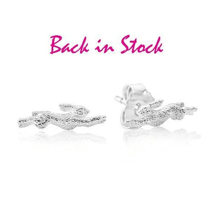 Hare Recycled Sterling Silver Earrings - Cotswold Jewellery