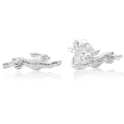Hare Recycled Sterling Silver Earrings - Cotswold Jewellery