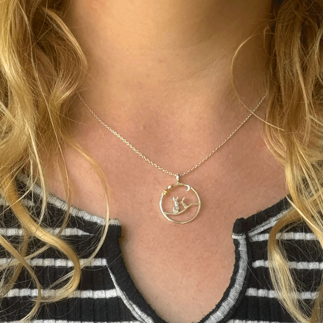 Hares in the Moonlight Necklace