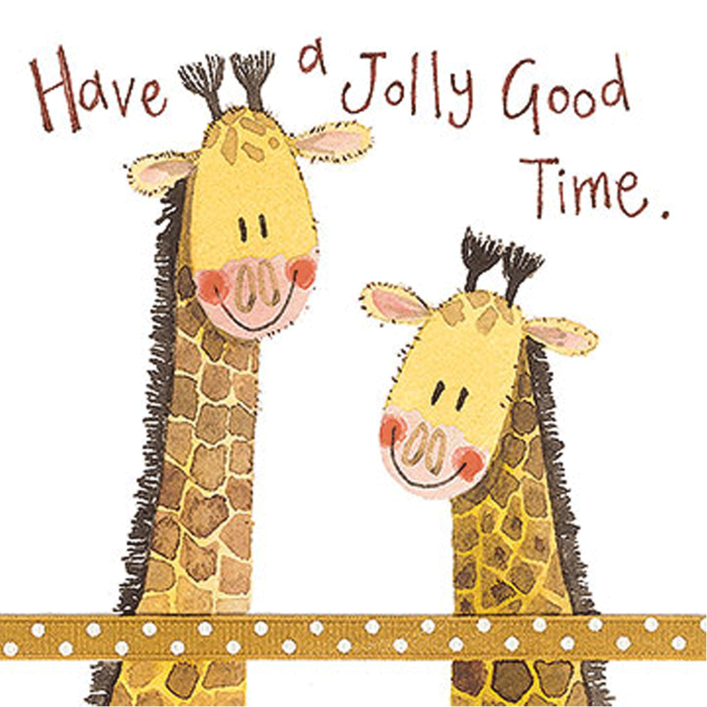 Have a Jolly Good Time Giraffe Card - Cotswold Jewellery