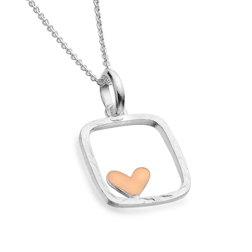 Heart in Square Necklace - Cotswold Jewellery
