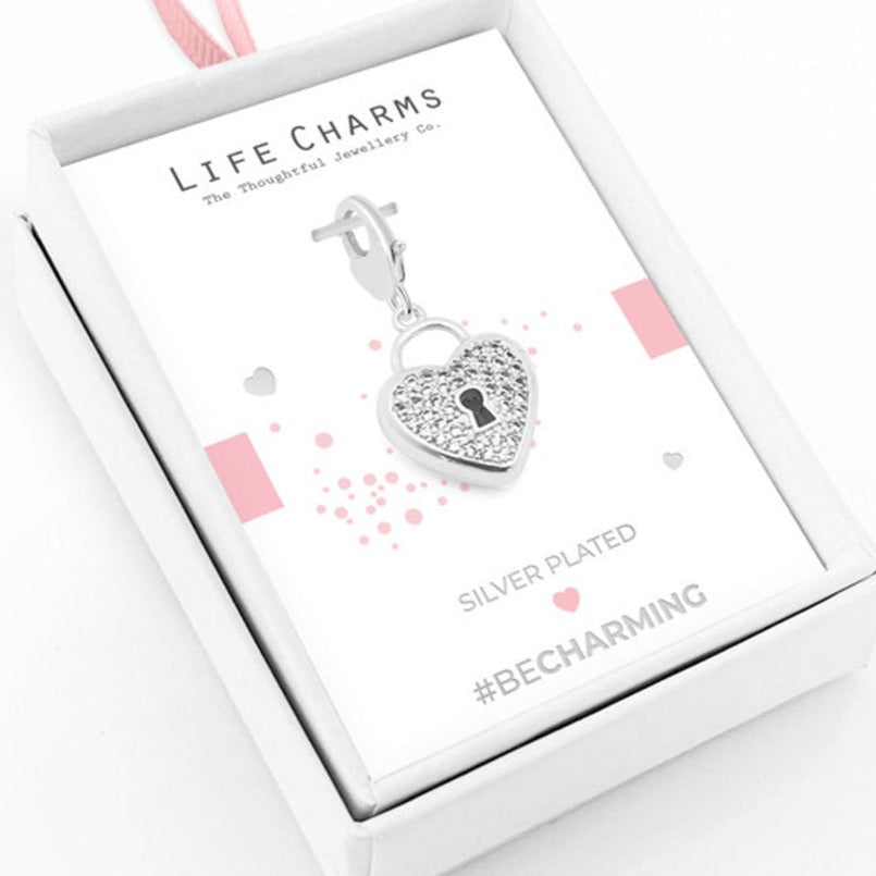 Heart Lock Charm - Cotswold Jewellery