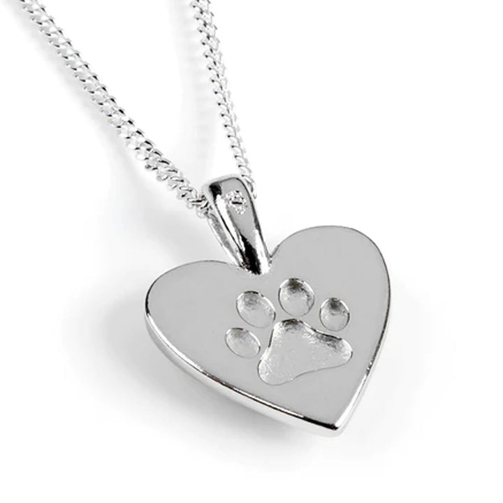 Heart Paw Print Necklace - Cotswold Jewellery