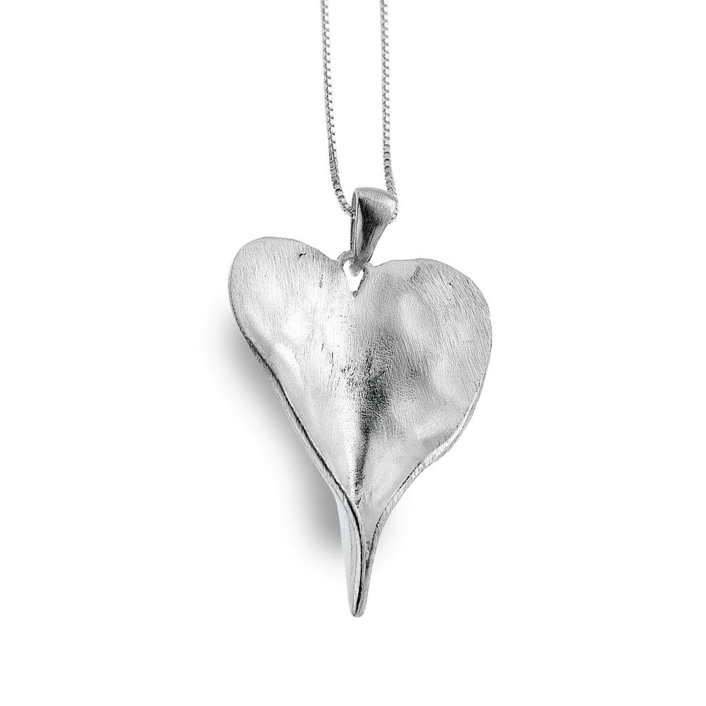Heart Shape Leaf Necklace LONGER CHAIN - Cotswold Jewellery
