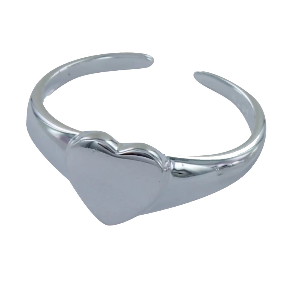 Heart Sterling Silver Adjustable Ring - Cotswold Jewellery