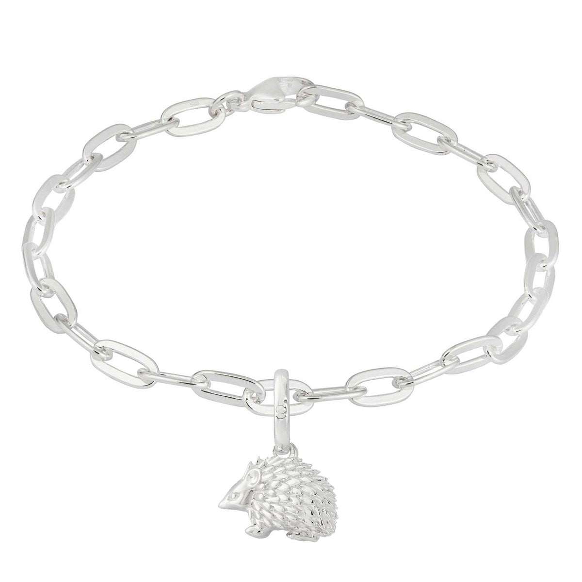 Hedgehog Recycled Sterling Silver braceleton white background