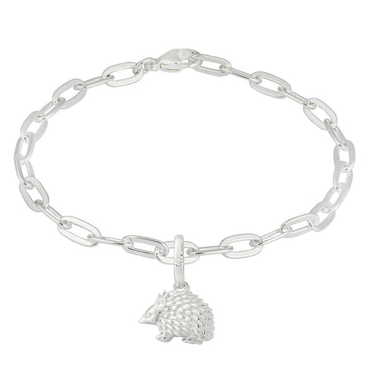 Hedgehog Recycled Sterling Silver braceleton white background