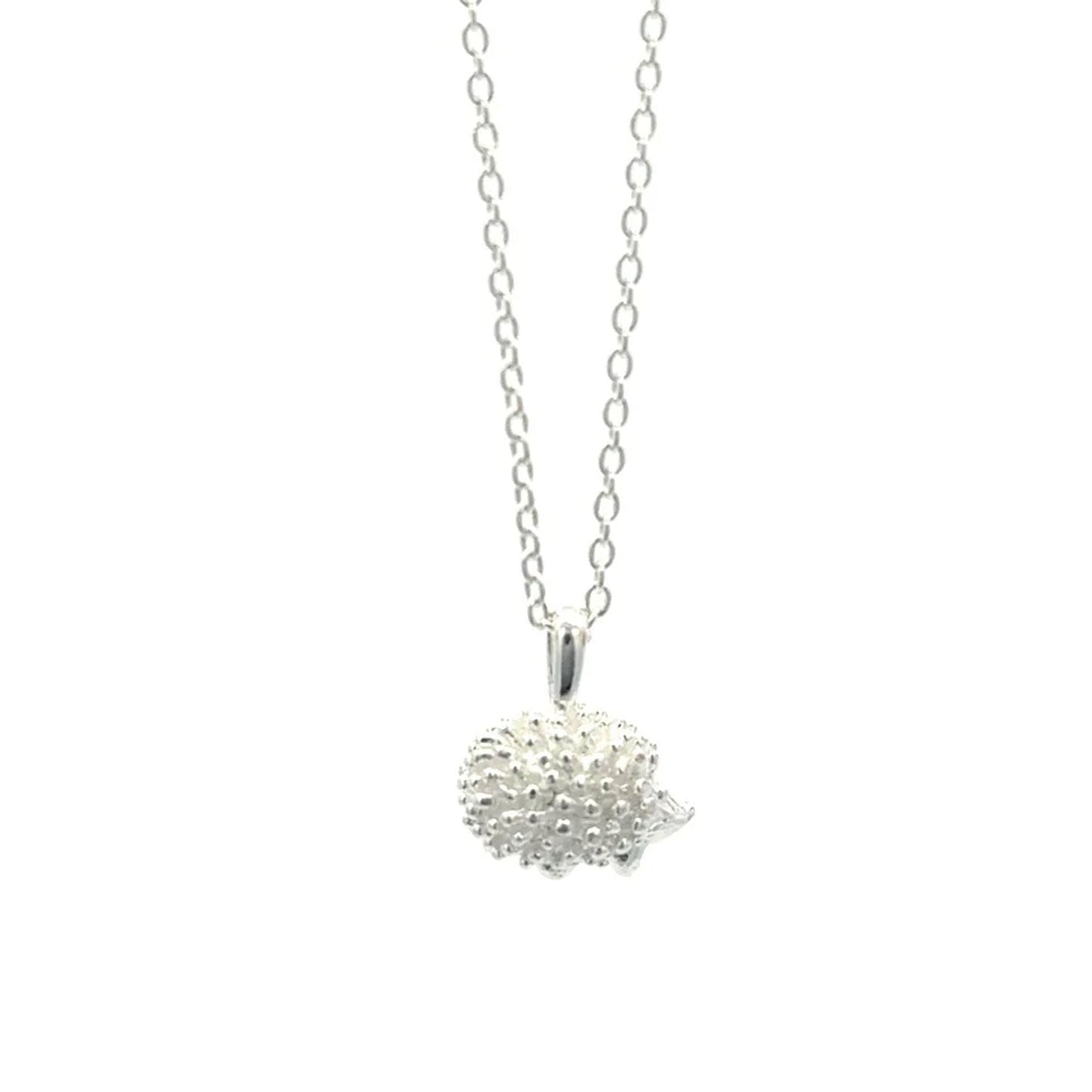Hedgehog Recycled Sterling Silver Necklace - Cotswold Jewellery