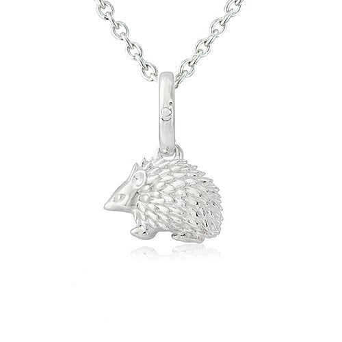 Hedgehog Recycled Sterling Silver Necklace - Cotswold Jewellery