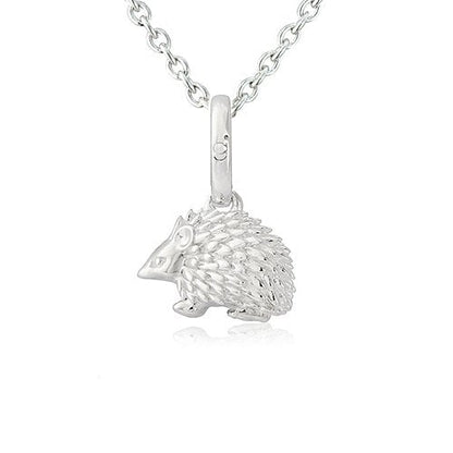 Hedgehog Recycled Sterling Silver Necklace - Cotswold Jewellery